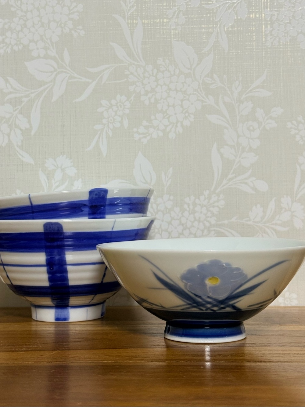 Chinese Blue and White Porcelain Bowls, Set of Three